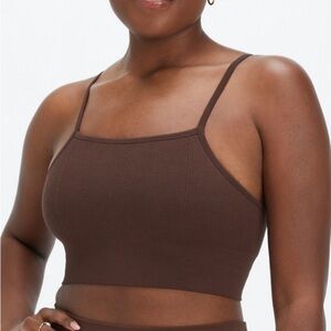 Fabletics Cloud Seamless Midi Bralette Chicory Coffee Size Small